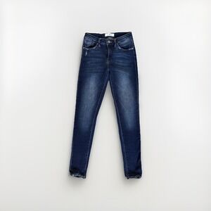 KanCan‎ High Rise Skinny Jeans Women's Size 5/26 Dark Wash Distressed Stretch